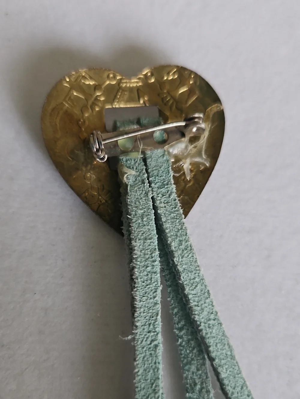 Vintage Brass Heart Tassel Pendant